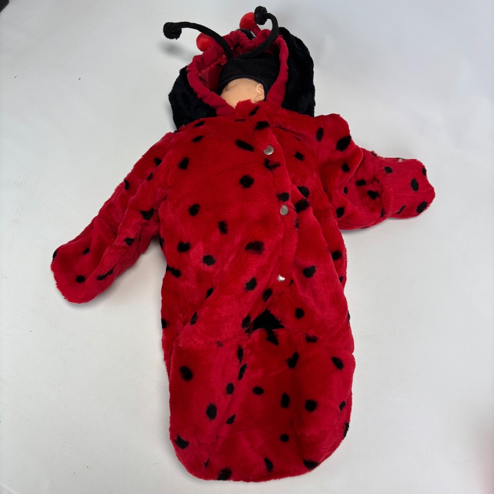 Anne Geddes Ladybug 24" Baby Doll‎ Red Black Polka Dot Bunting Plush Stuffed